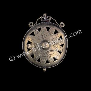 Gold Etched Disc Pendant With Cutouts