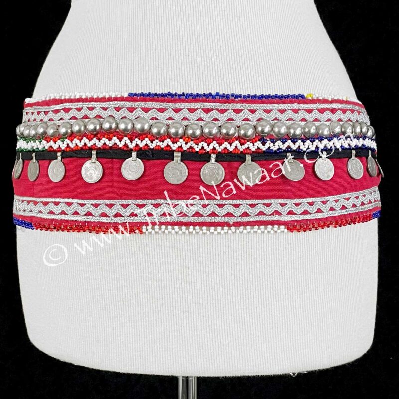 Red Belt With Coins & Studs