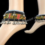 Zeferan traditional Gota anklets from The Nawaar Marketplace at www.TribeNawaar.com (modeled)