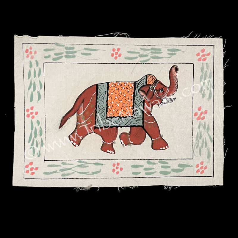 Red Elephant – Original Artwork On Silk