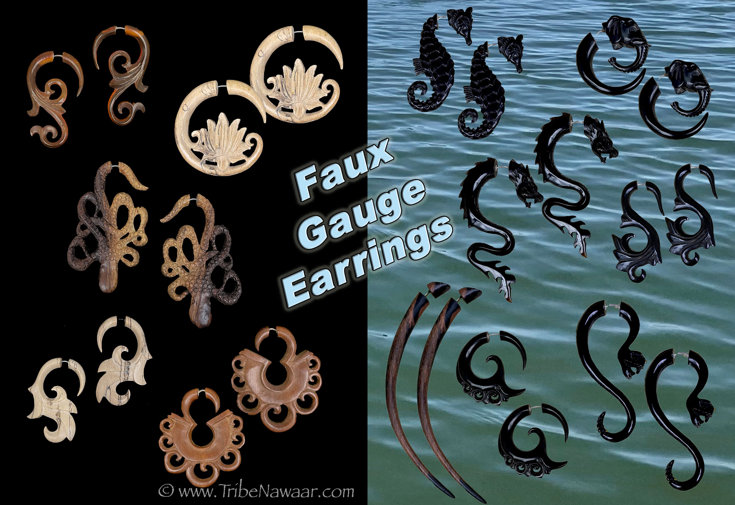 Faux gauge earrings available thru The Nawaar Marketplace at www.TribeNawaar.com