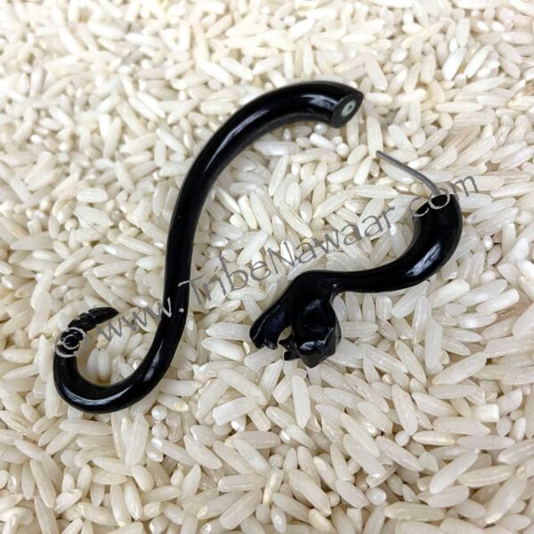 Snake Faux Gauge Horn Earrings