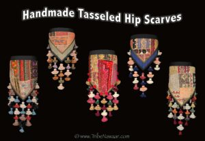 New handmade tasseled hip scarves from The Nawaar Marketplace at www.TribeNawaar.com