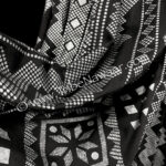 Black & silver assuit pantaloons available at the Nawaar Marketplace at www.TribeNawaar.com (fabric detail)