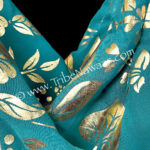 Teal gilded pantaloons available at the Nawaar Marketplace at www.TribeNawaar.com (fabric detail)