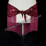 Sparkling merlot deluxe fringe scarf available thru Tribe Nawaar at www.TribeNawaar.com (view of tie section)