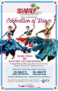 Nawaar Dance Company performs and vends at SWAY's 10th anniversary benefit showcase August 20, 2023 in Fort Collins at the Lincoln Center