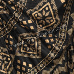 Black & gold assuit block print skirt for belly dance skirt from The Nawaar Marketplace at www.TribeNawaar.com (fabric detail)