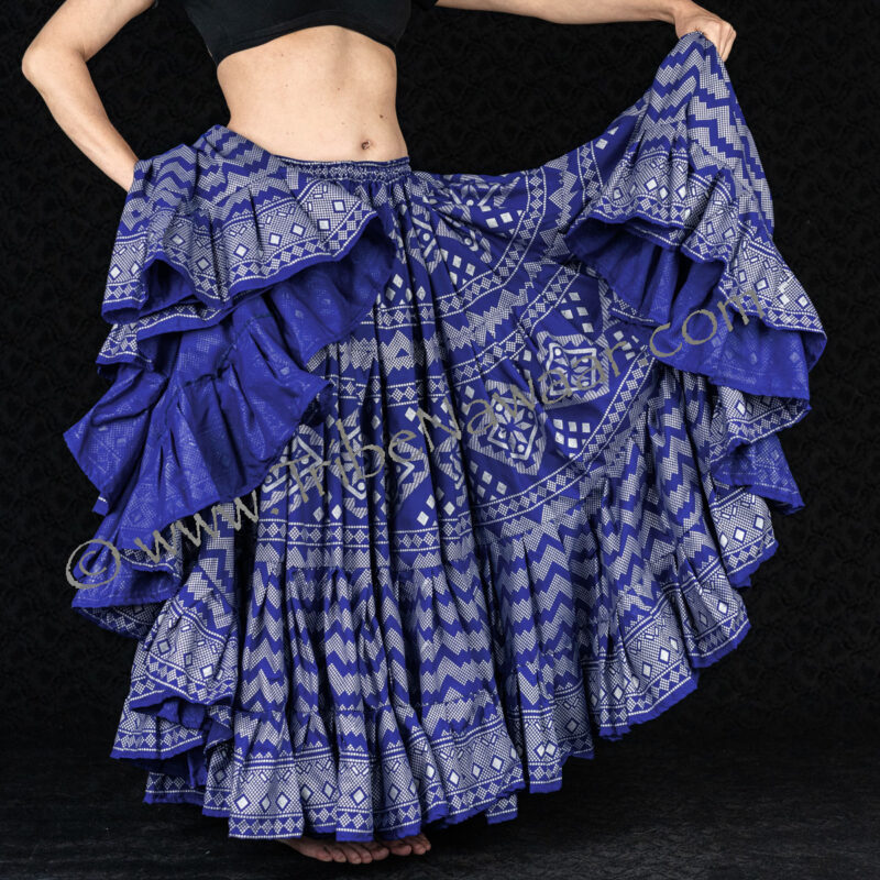 Indigo Blue & Silver Assuit Skirt