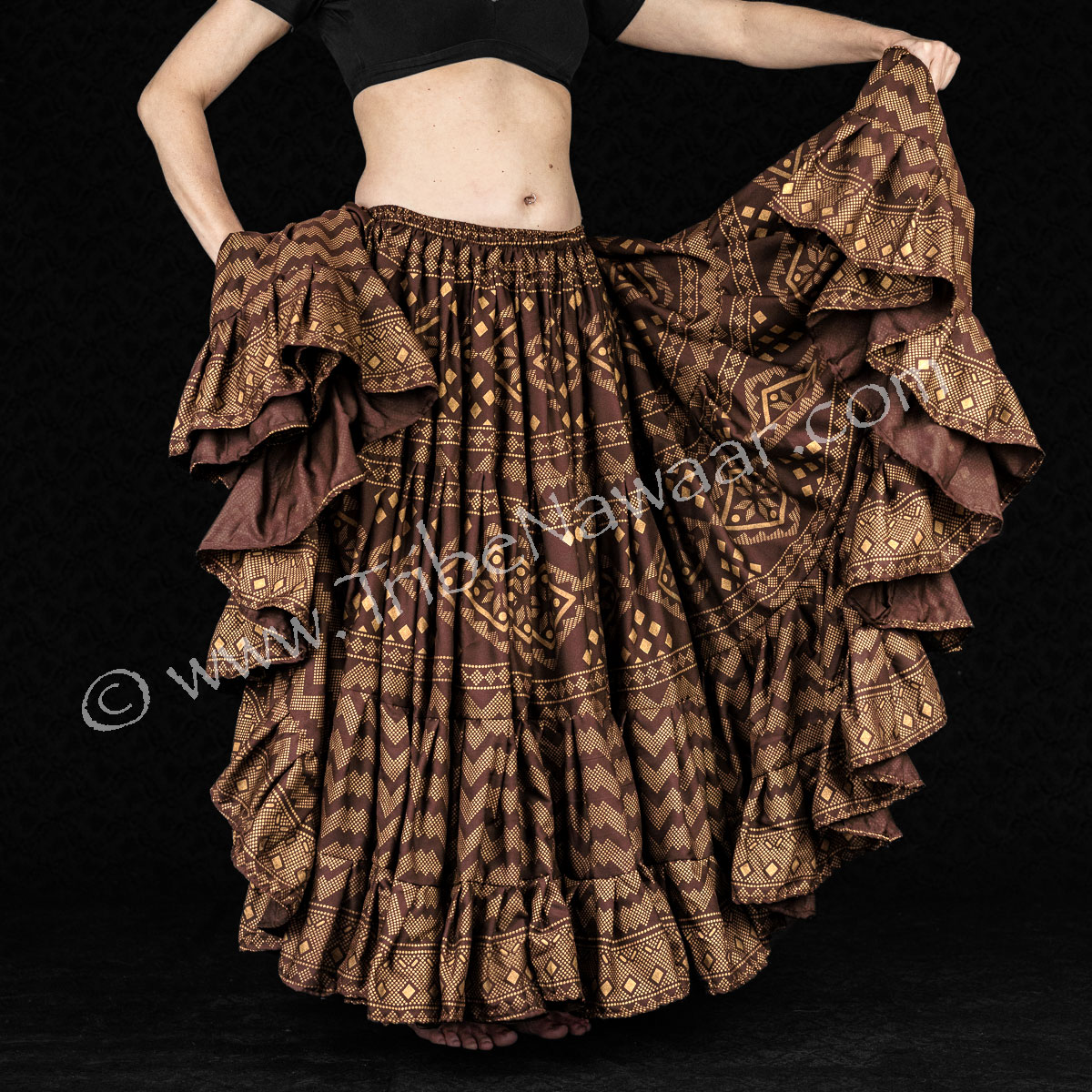 Warm Brown & Gold Assuit Skirt