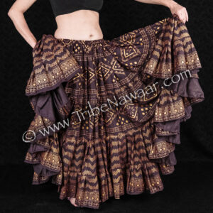Cocoa Brown & Gold Assuit Skirt