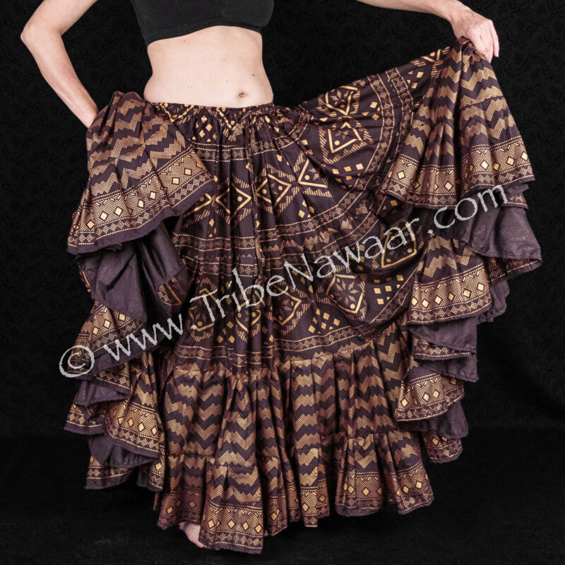 Cocoa Brown & Gold Assuit Skirt