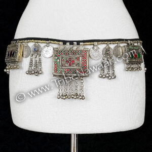 Vintage Kuchi Jeweled Pendant Belt #7