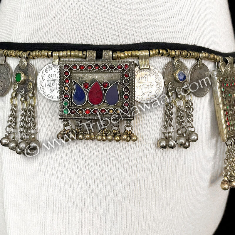 Vintage Kuchi Jeweled Pendant Belt #7