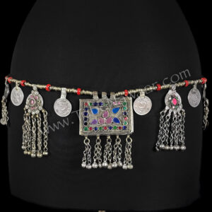 Vintage Kuchi Jeweled Pendant Belt #9