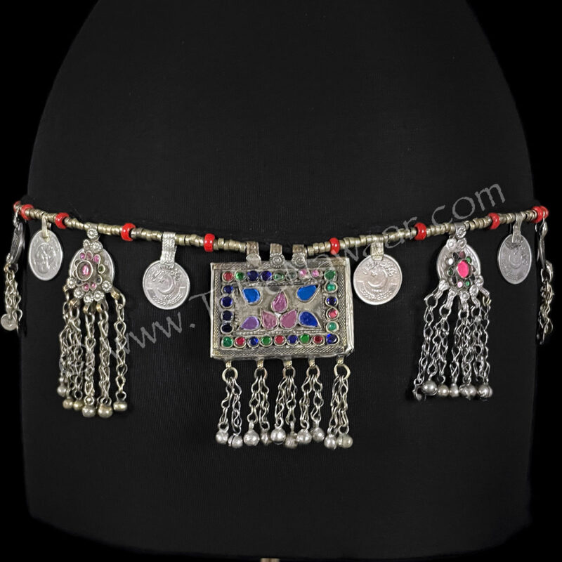 Vintage Kuchi Jeweled Pendant Belt #9