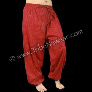 Red Cotton Pinstripe Pantaloons