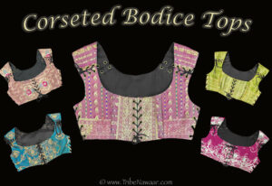 New corseted bodice tops for belly dance, renaissance and medieval costumes available at the Nawaar Marketplace at www.TribeNawaar.com