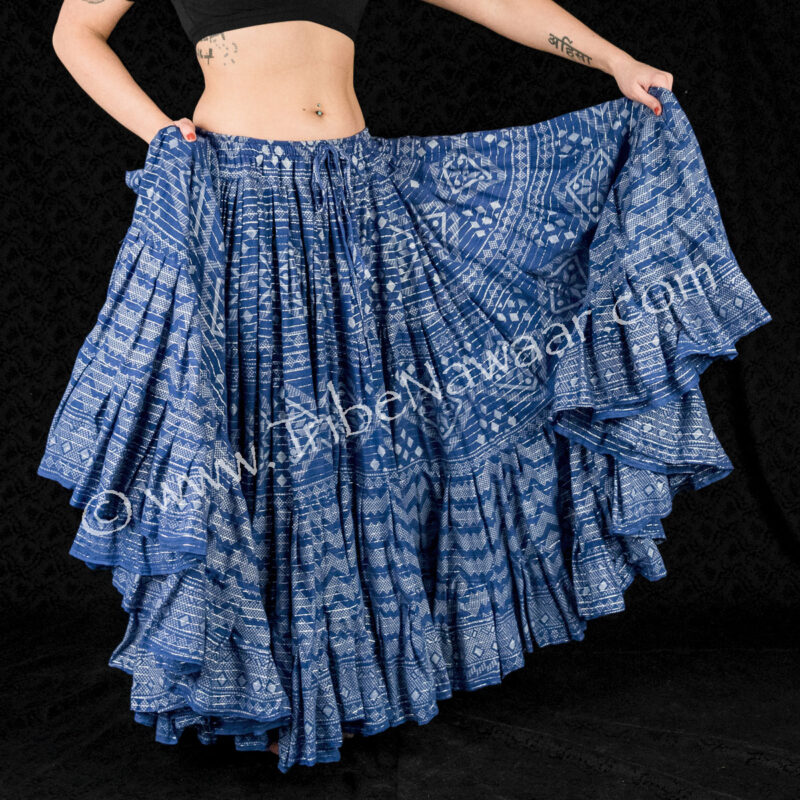 Classic Blue Lurex Assuit Skirt (Consignment cstr8-1)