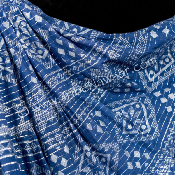 Classic Blue Lurex Assuit Skirt (Consignment cstr8-1)