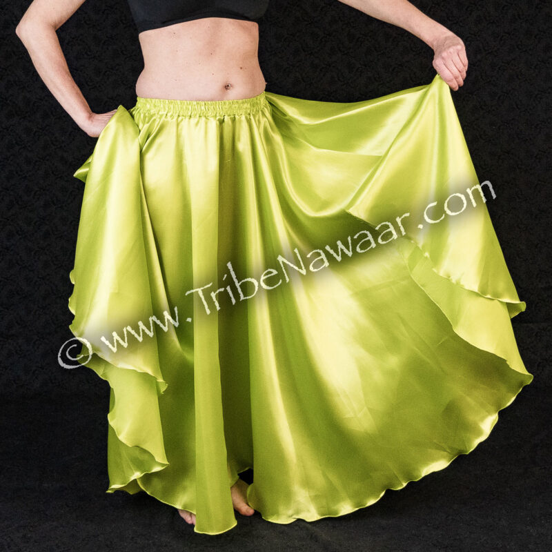 Lime Green Satin Skirt (Consignment tn)