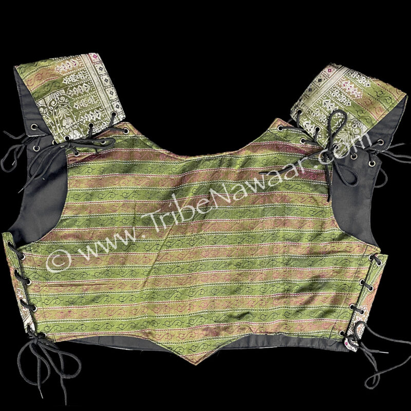 Iridescent Olive Corseted Bodice #2, XXL