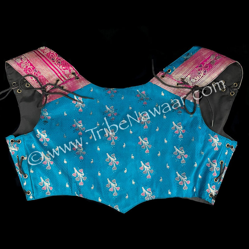 Cerulean Blue Corseted Bodice, XL