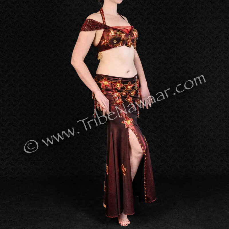 Phoenix Red Star Bra & Skirt- Joharah International (Consignment beron1-13)
