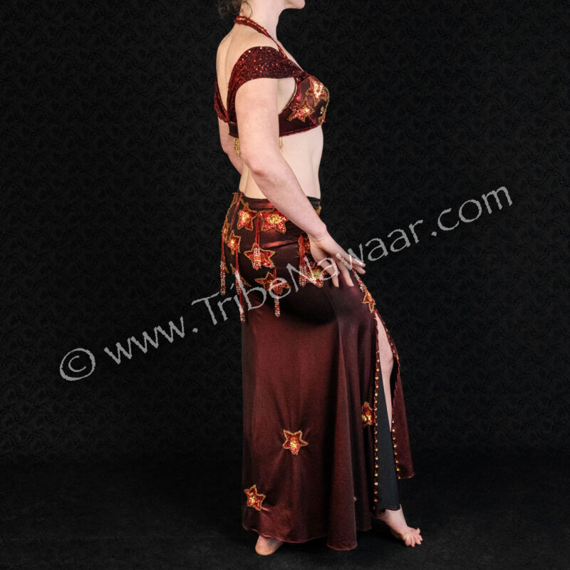 Phoenix Red Star Bra & Skirt- Joharah International (Consignment beron1-13)