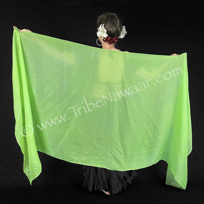 Lime Checker Board Silk Veil (Consignment cotimp1-30)