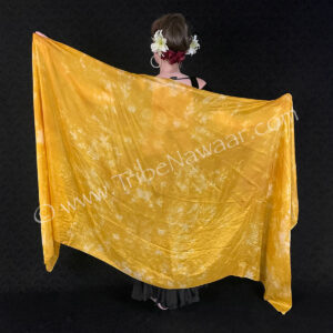 Mottled Mustard Silk Veil (Consignment erenf1-4)