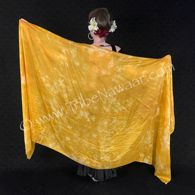 Mottled Mustard Silk Veil (Consignment erenf1-4)