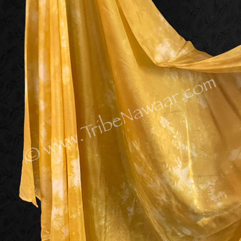 Mottled Mustard Silk Veil (Consignment erenf1-4)