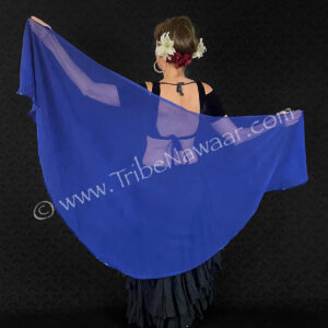 Blue Chiffon 1/2 Circle Veil With Sequins (Consignment jolate1-41)