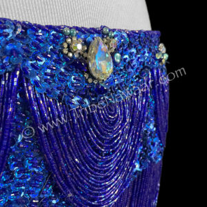 Black Great Loops Set by Pharaonics of Egypt-professional classic Raqs Sharqi belly dance costume available on consignment from the Nawaar Marketplace at TribeNawaar.com (detail of belt)