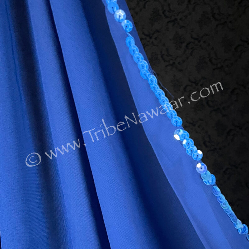 Blue Chiffon Veil With Sequins (Consignment macart1-4)