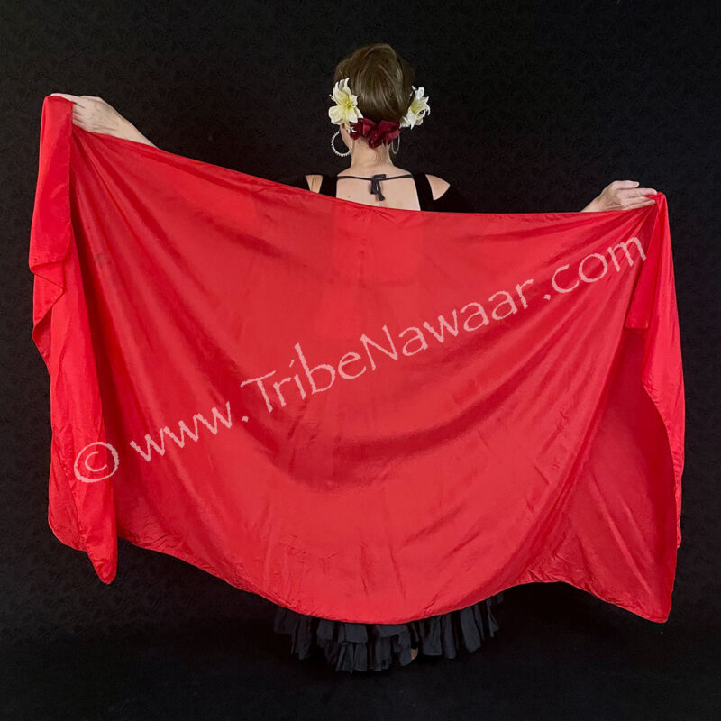 Red Opaque Silk Veil (Consignment tn250130)