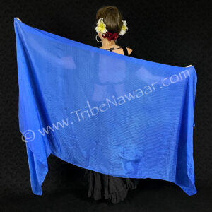 Blue Checkered Silk Veil (Consignment xiad1-14)
