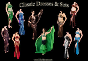 Classic dresses & sets - classic raqs sharqi belly dance costumes available on consignment from The Nawaar Marketplace at www.TribeNawaar.com