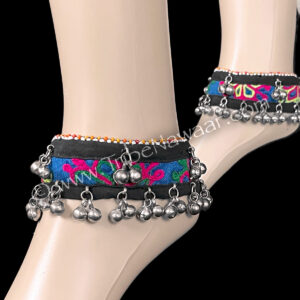 Blue Lotus Traditional Gota Anklets