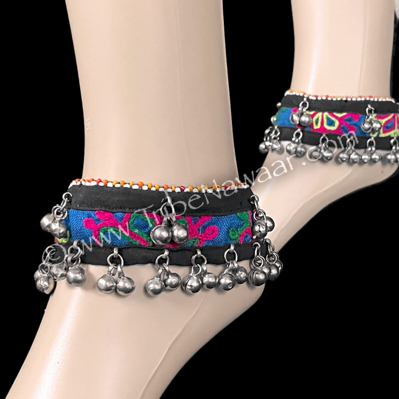 Blue Lotus Traditional Gota Anklets