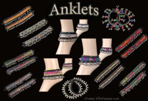 Belly dance anklets for gypsy, folkloric, bohemian or boho fashion available from The Nawaar Marketplace at www.TribeNawaar.com