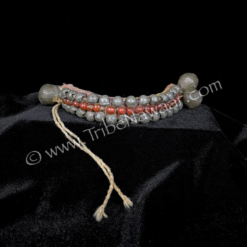 Vintage Beaded Armband With XL Metal Beads (Consignment macart1-47)