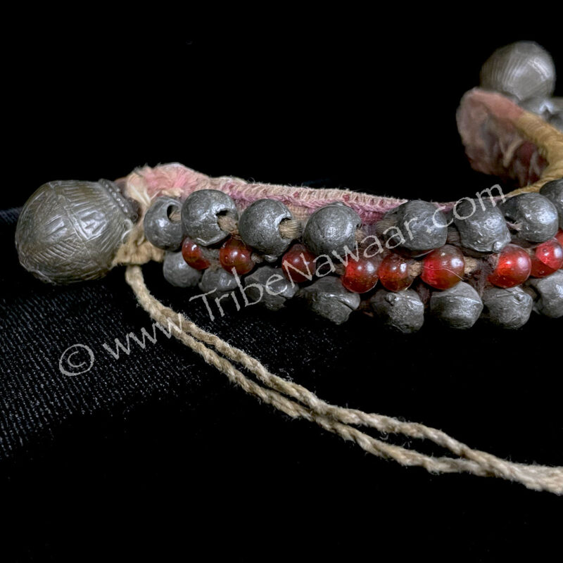 Vintage Beaded Armband With XL Metal Beads (Consignment macart1-47)