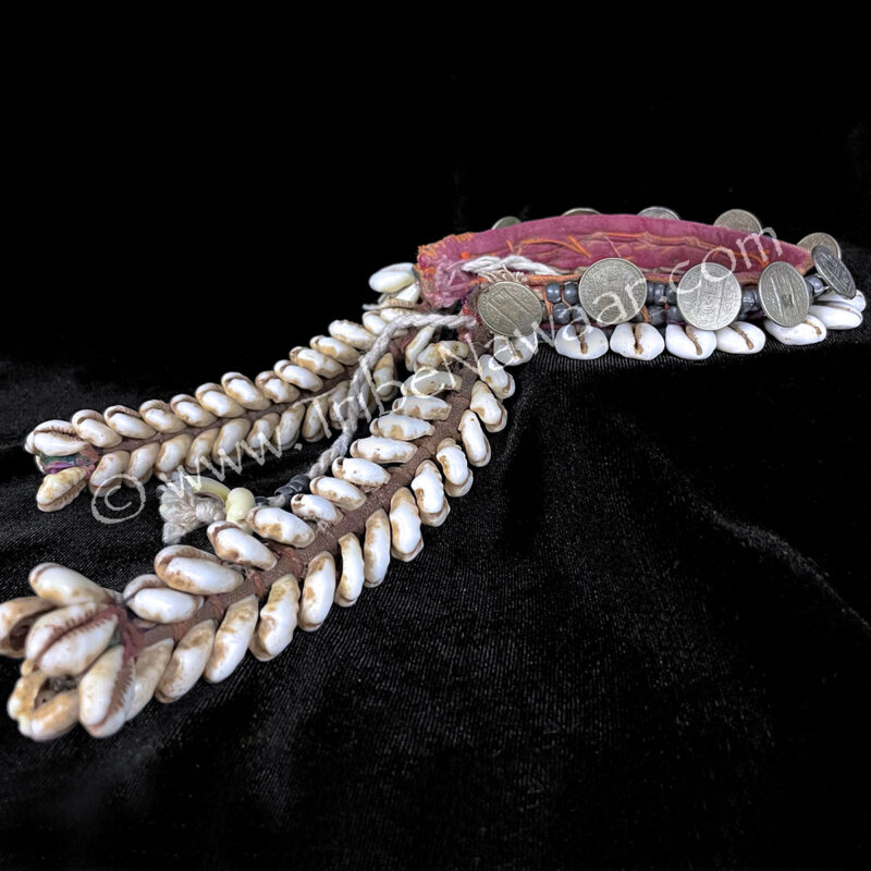 Vintage Coin Armband With Long Cowrie Shell Falls (Consignment MACART 1-49)
