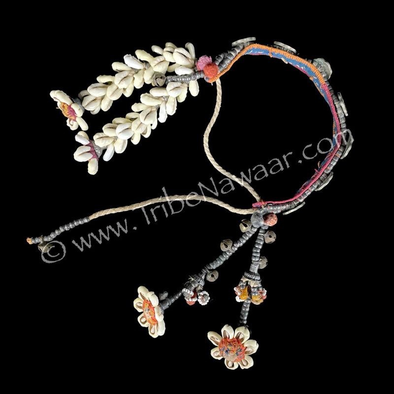 Vintage Coin Armband With Cowrie & Metal Beaded Falls (Consignment MACART 1-50)