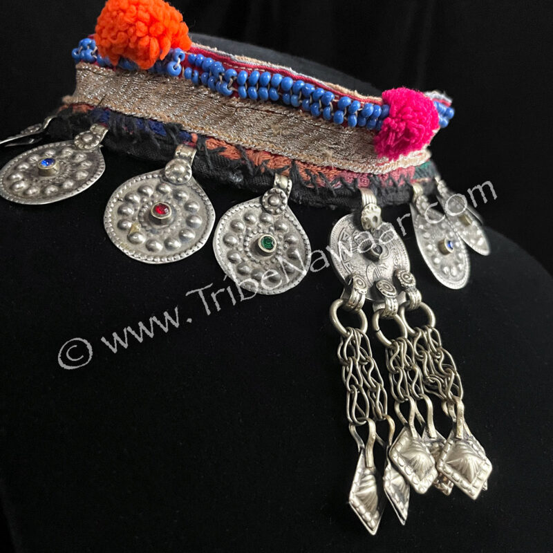 Kuchi Choker Necklace With Embossed Coin Drops (Consignment macart1-29)