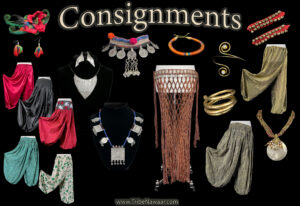 Bargain belly dance costumes & accessories available on consignment for mid July 2025 available from the Nawaar Marketplace at www.TribeNawaar.com