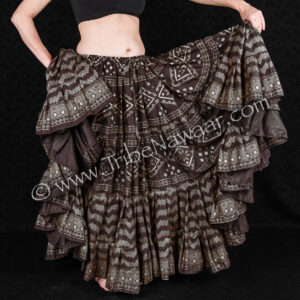 Chocolate Brown & Silver Assuit Skirt