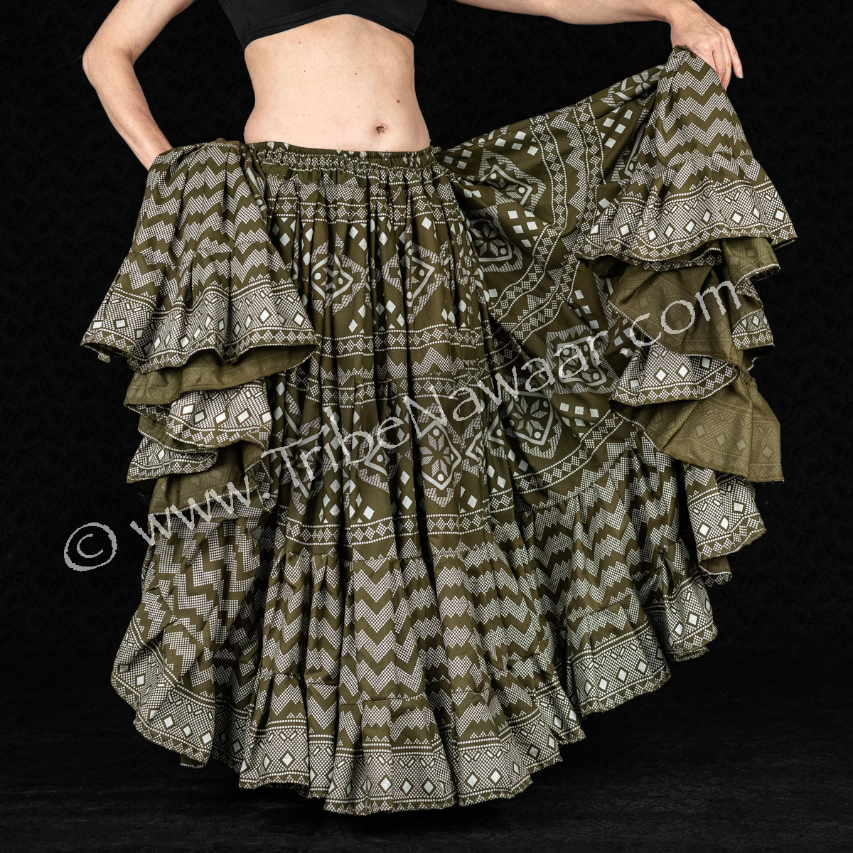Olive & Silver Assuit Skirt